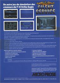 Box back cover for Silent Service on the Atari ST.
