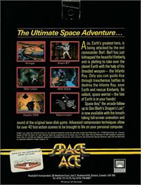 Box back cover for Space Ace on the Atari ST.