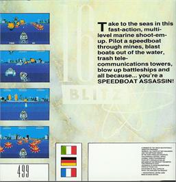 Box back cover for Speedboat Assassins on the Atari ST.