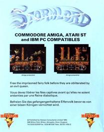 Box back cover for Stormlord on the Atari ST.