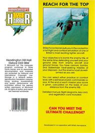 Box back cover for Strike Force Harrier on the Atari ST.