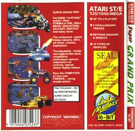 Box back cover for Super Grand Prix on the Atari ST.