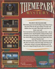 Box back cover for Theme Park Mystery on the Atari ST.