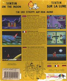 Box back cover for Tintin on the Moon on the Atari ST.
