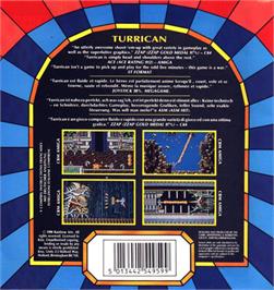 Box back cover for Turrican on the Atari ST.