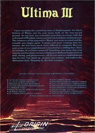 Box back cover for Ultima III: Exodus on the Atari ST.