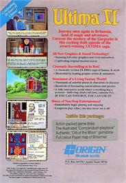 Box back cover for Ultima VI: The False Prophet on the Atari ST.