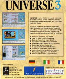 Box back cover for Universe 3 on the Atari ST.