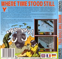 Box back cover for Where Time Stood Still on the Atari ST.