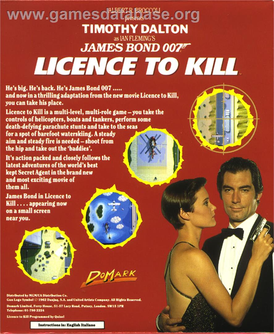 007: Licence to Kill - Atari ST - Artwork - Box Back