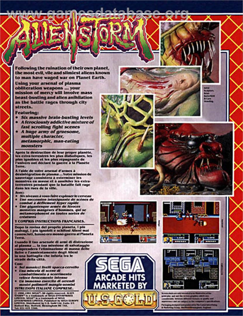 Alien Storm - Atari ST - Artwork - Box Back