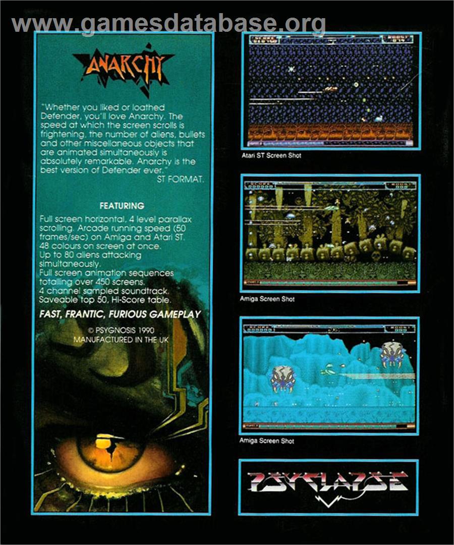 Anarchy - Atari ST - Artwork - Box Back