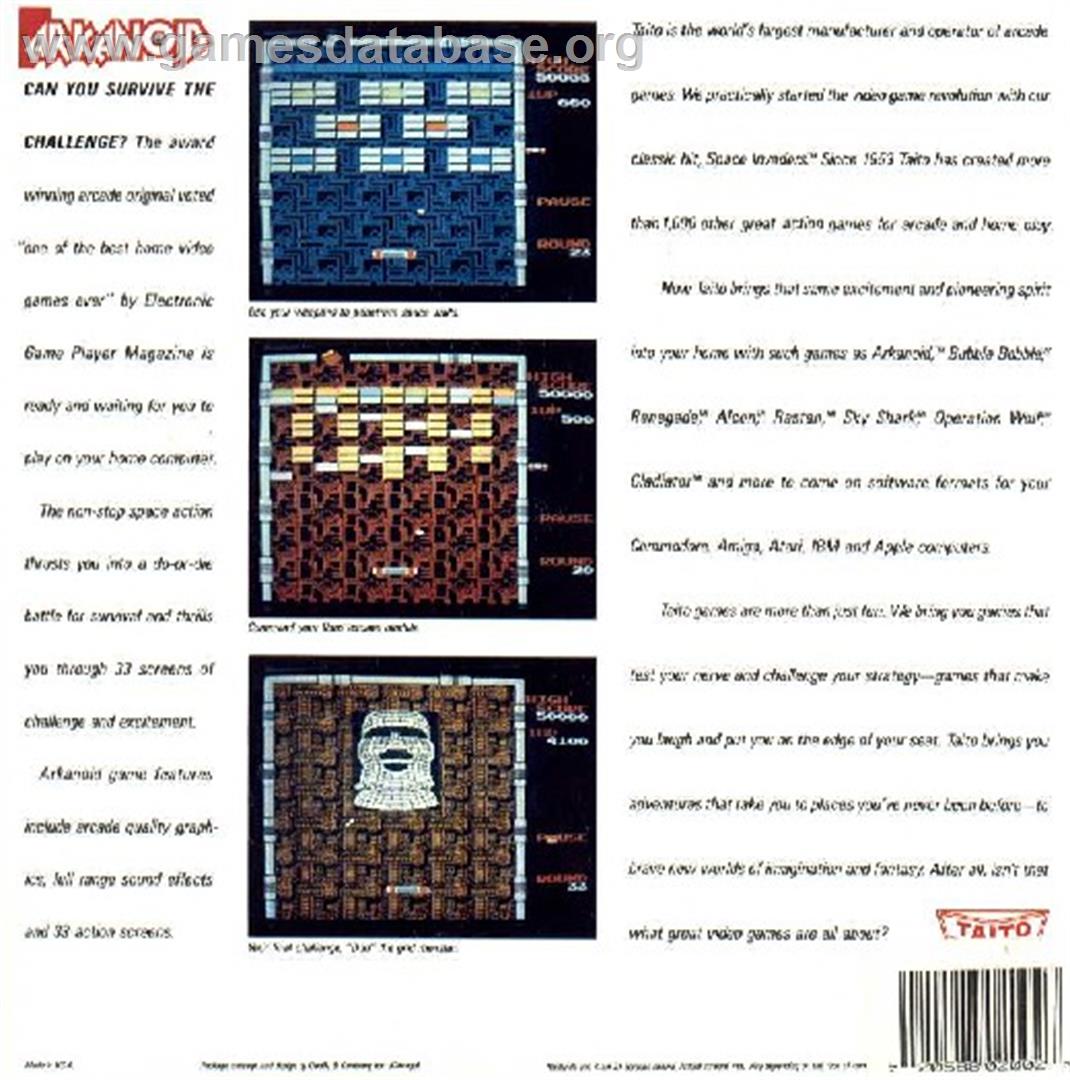 Arkanoid - Atari ST - Artwork - Box Back