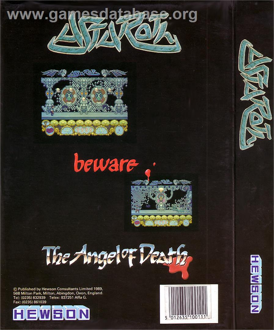 Astaroth: The Angel of Death - Atari ST - Artwork - Box Back