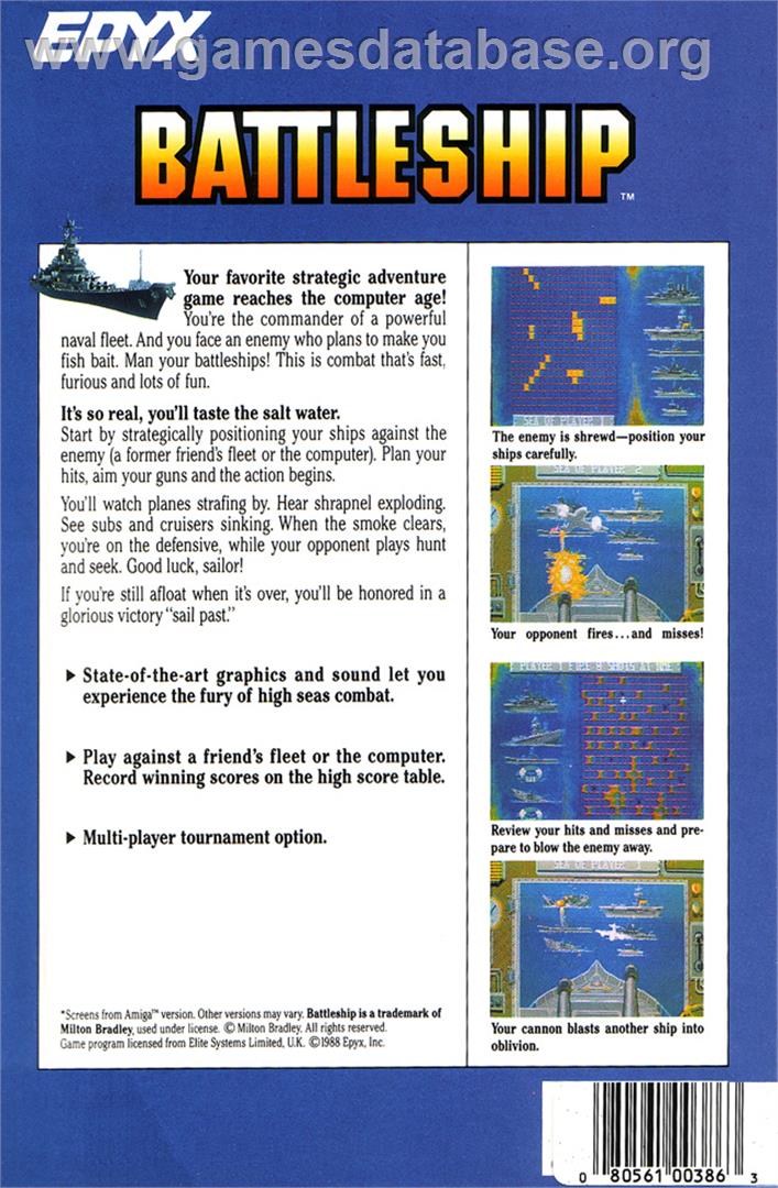 Battleship - Atari ST - Artwork - Box Back