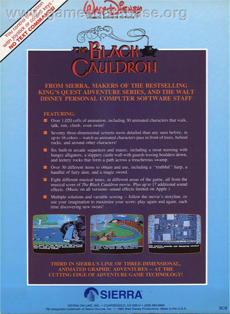 Black Cauldron - Atari ST - Artwork - Box Back