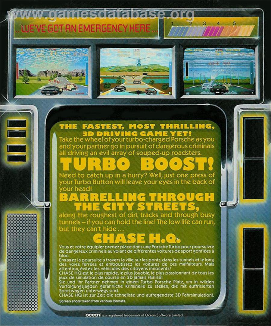 Chase H.Q. - Atari ST - Artwork - Box Back