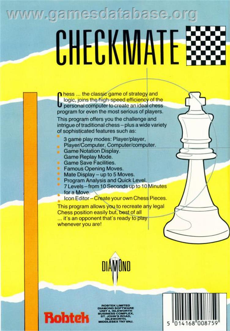 Checkmate - Atari ST - Artwork - Box Back