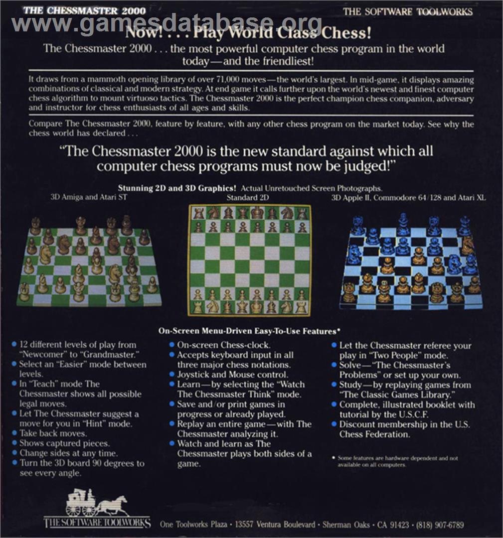 Chessmaster 2000 - Atari ST - Artwork - Box Back