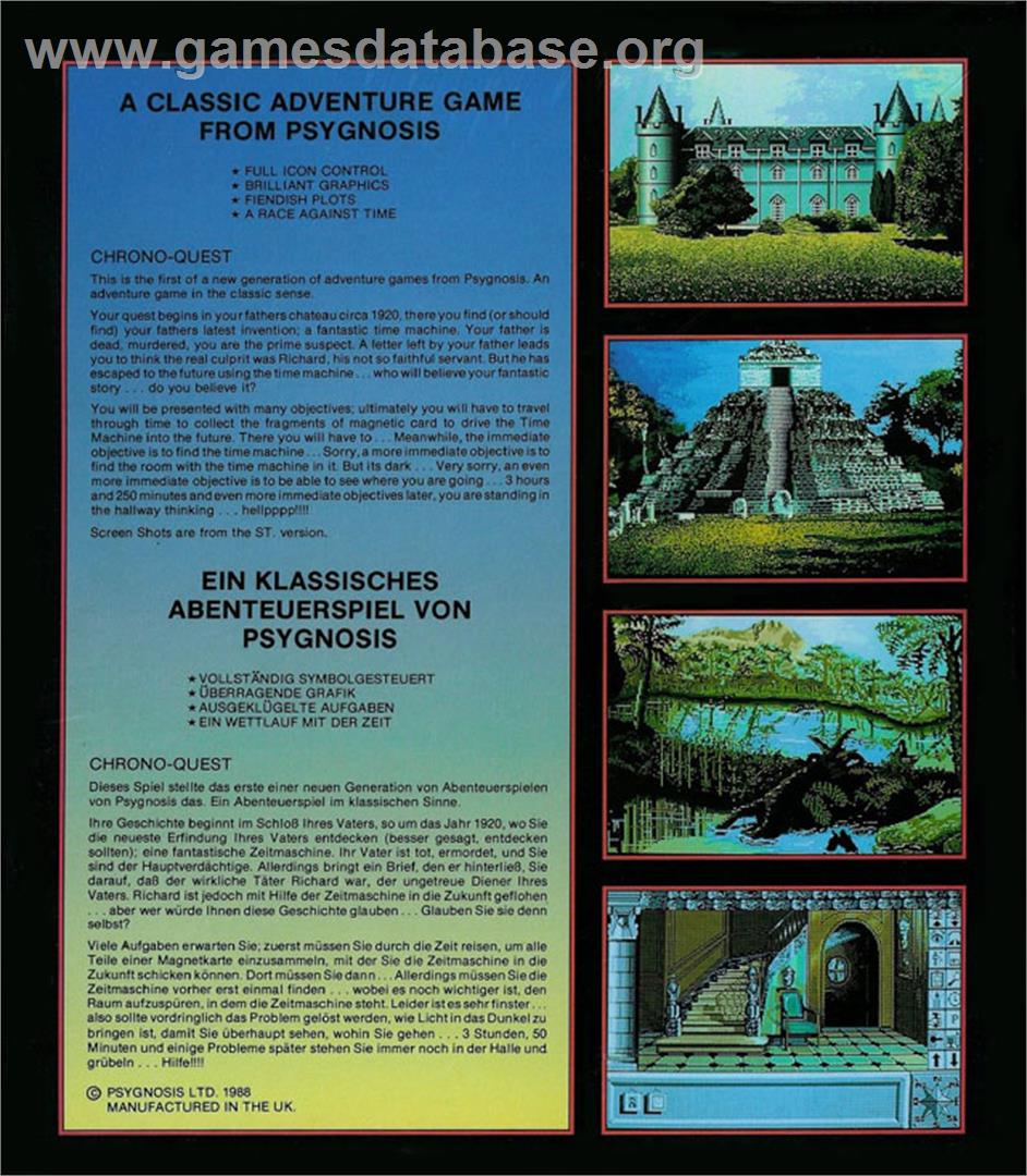 Chrono Quest - Atari ST - Artwork - Box Back