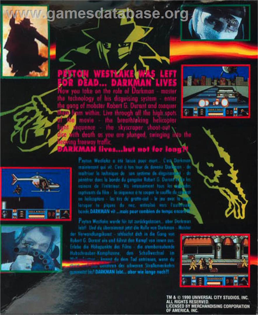 Darkman - Atari ST - Artwork - Box Back