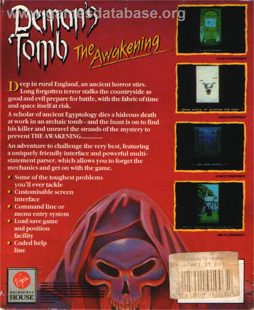 Demon's Tomb: The Awakening - Atari ST - Artwork - Box Back