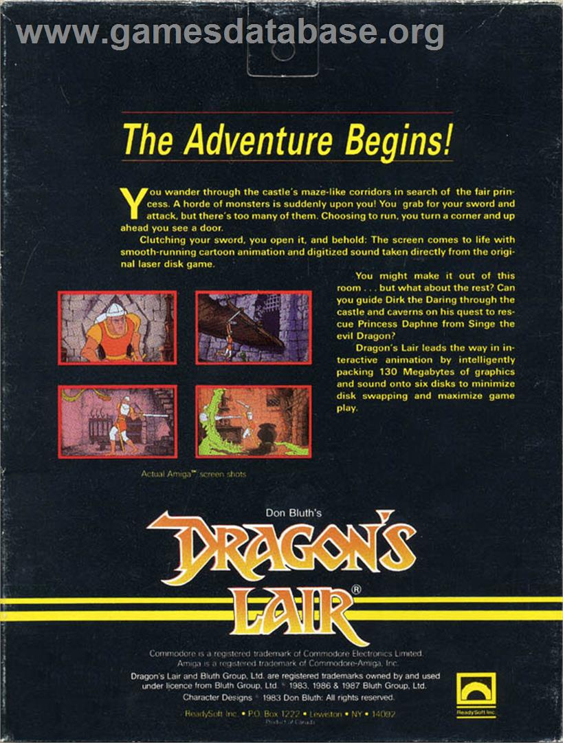 Dragon's Lair - Atari ST - Artwork - Box Back
