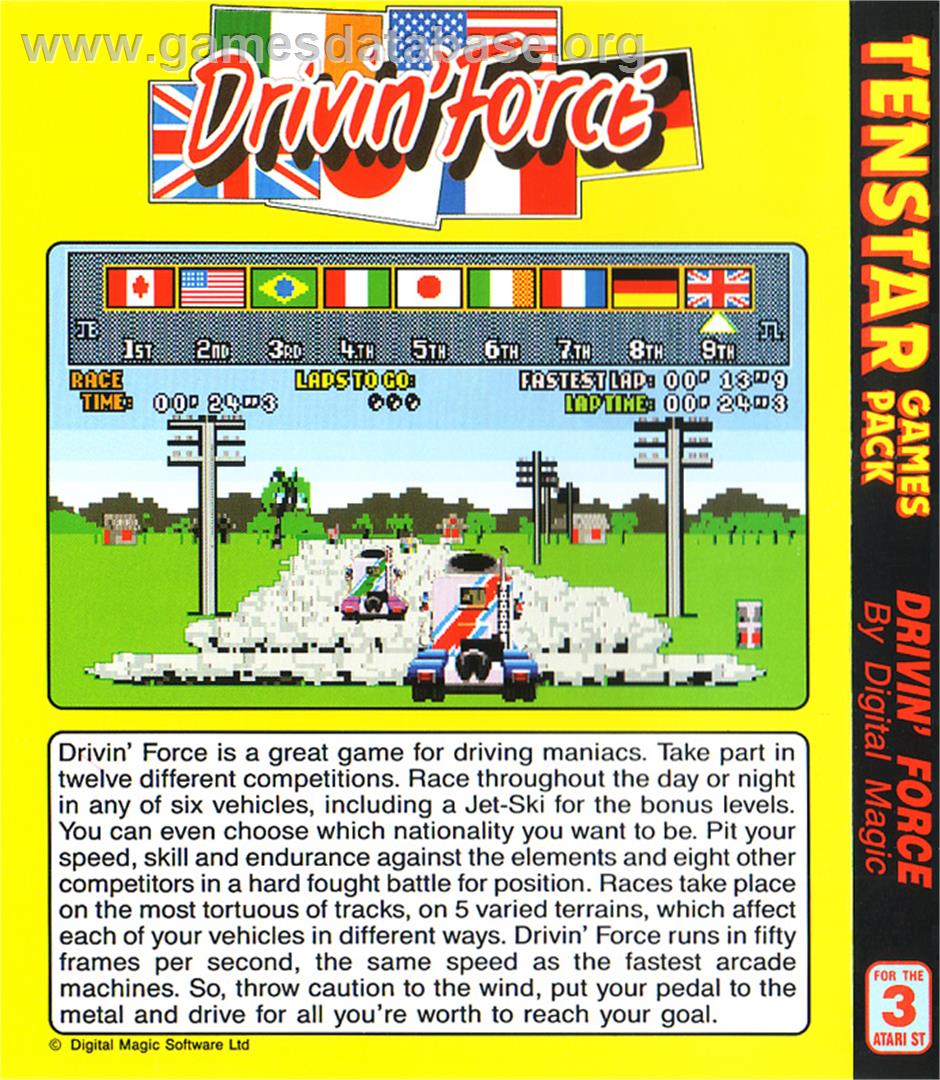 Driving Force - Atari ST - Artwork - Box Back