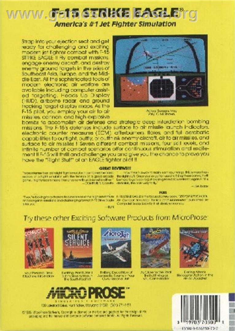 F-15 Strike Eagle - Atari ST - Artwork - Box Back