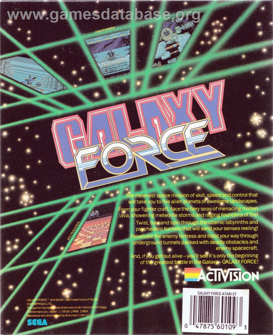 Galaxy Force 2 - Atari ST - Artwork - Box Back