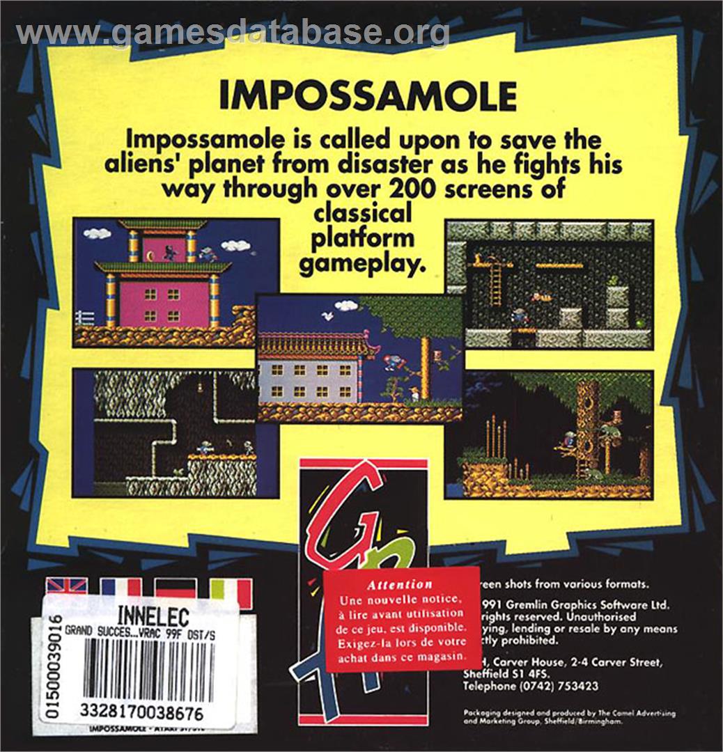Impossamole - Atari ST - Artwork - Box Back