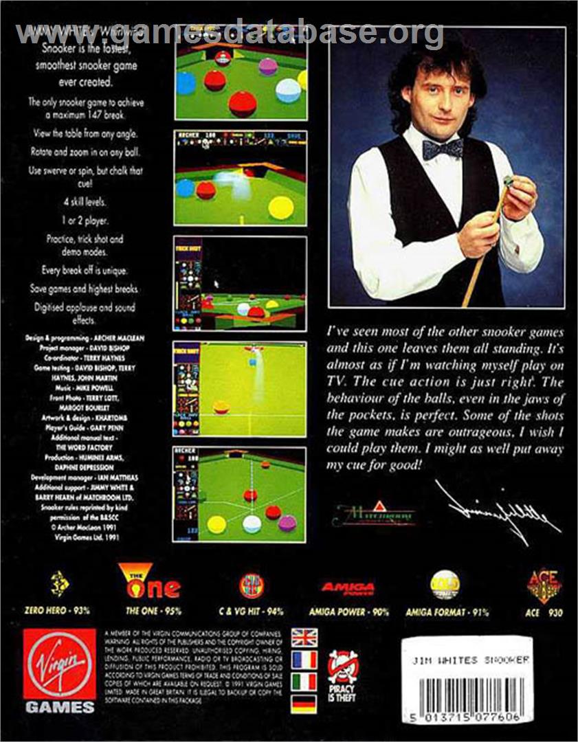 Jimmy White's Whirlwind Snooker - Atari ST - Artwork - Box Back