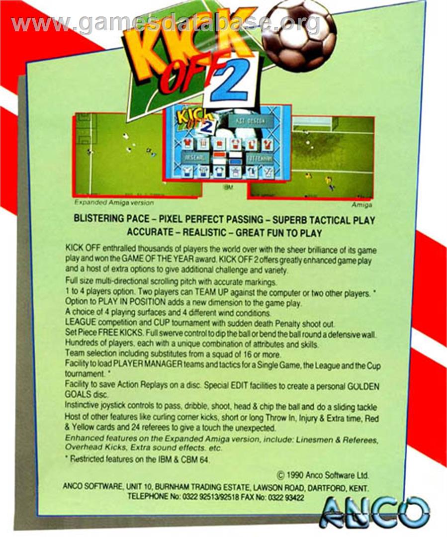 Kick Off 2: Return To Europe - Atari ST - Artwork - Box Back