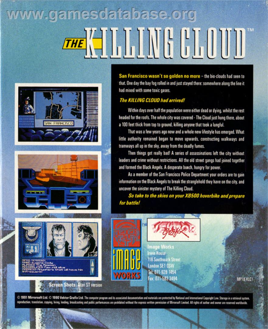 Killing Cloud - Atari ST - Artwork - Box Back