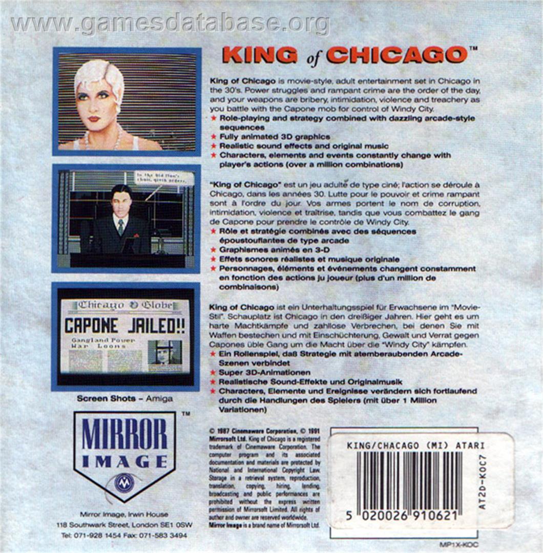 King of Chicago - Atari ST - Artwork - Box Back