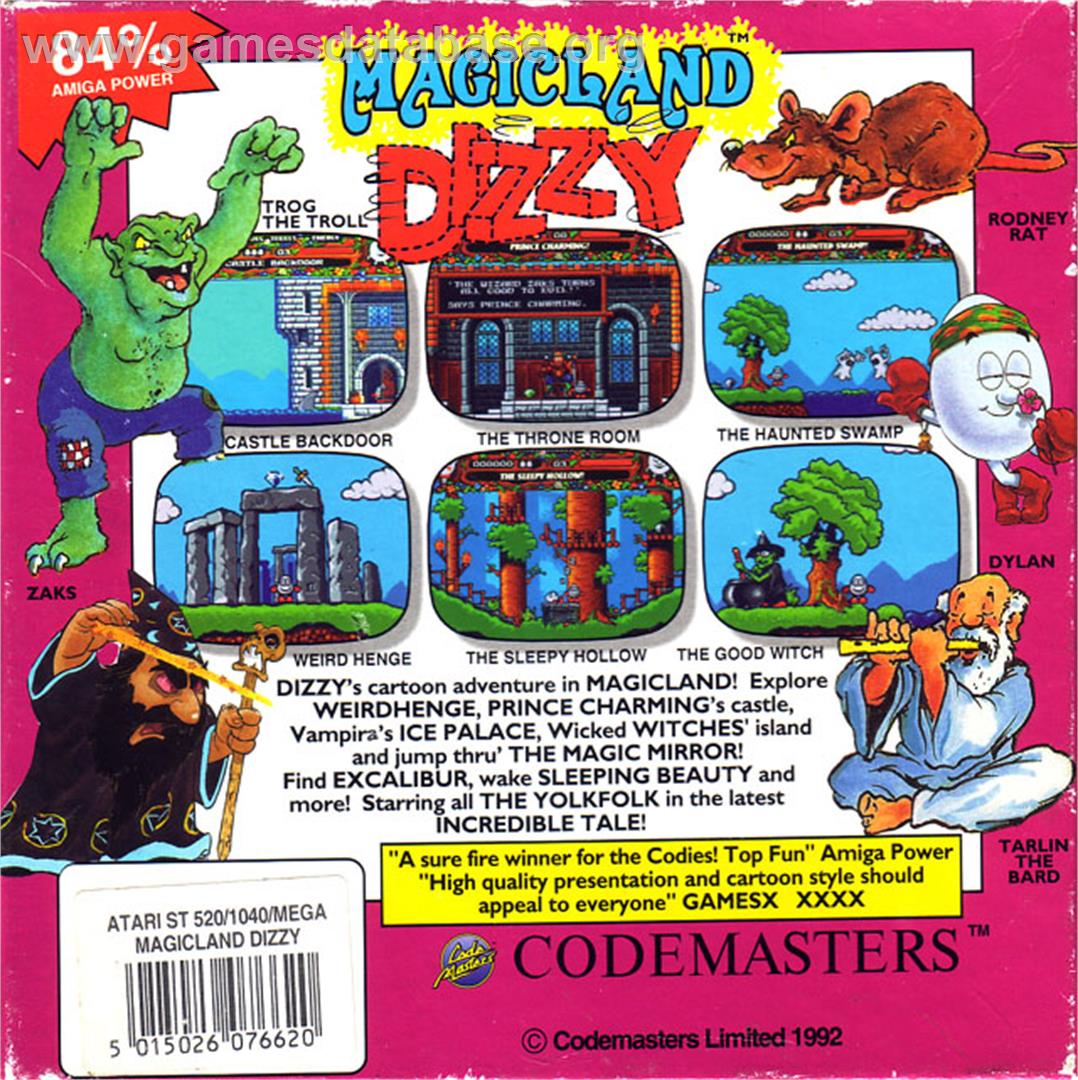 Magicland Dizzy - Atari ST - Artwork - Box Back