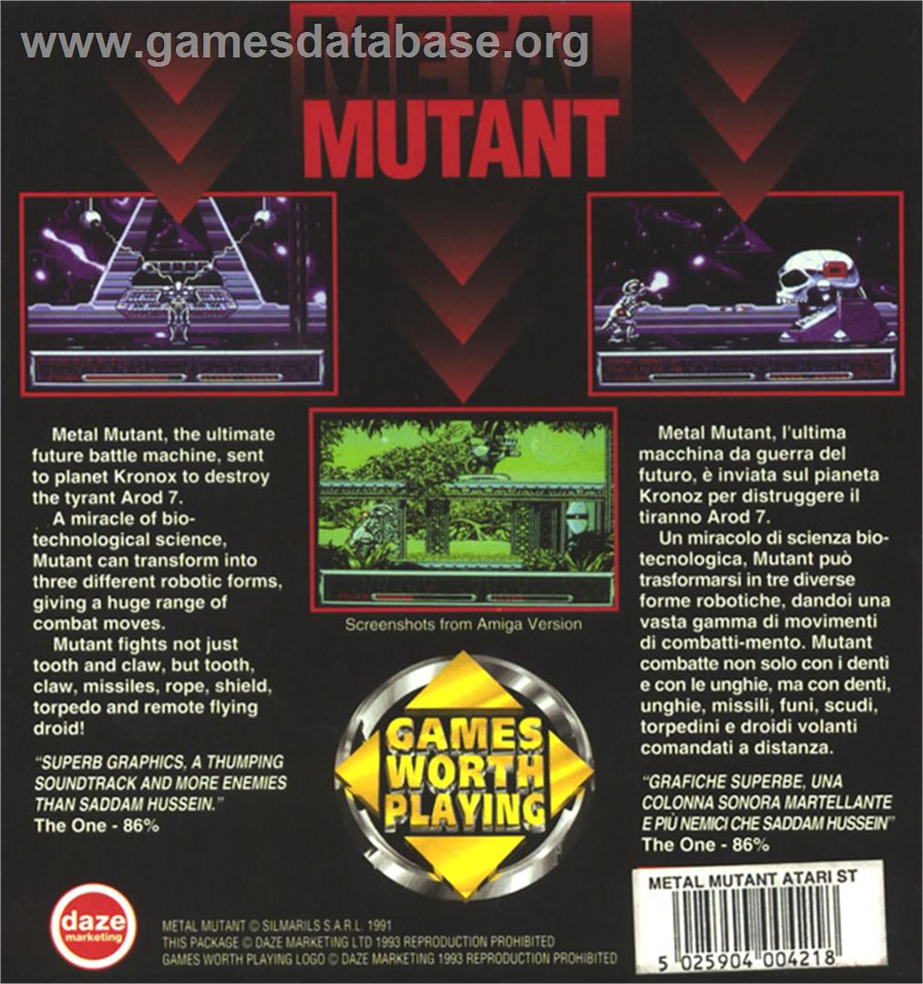 Metal Mutant - Atari ST - Artwork - Box Back