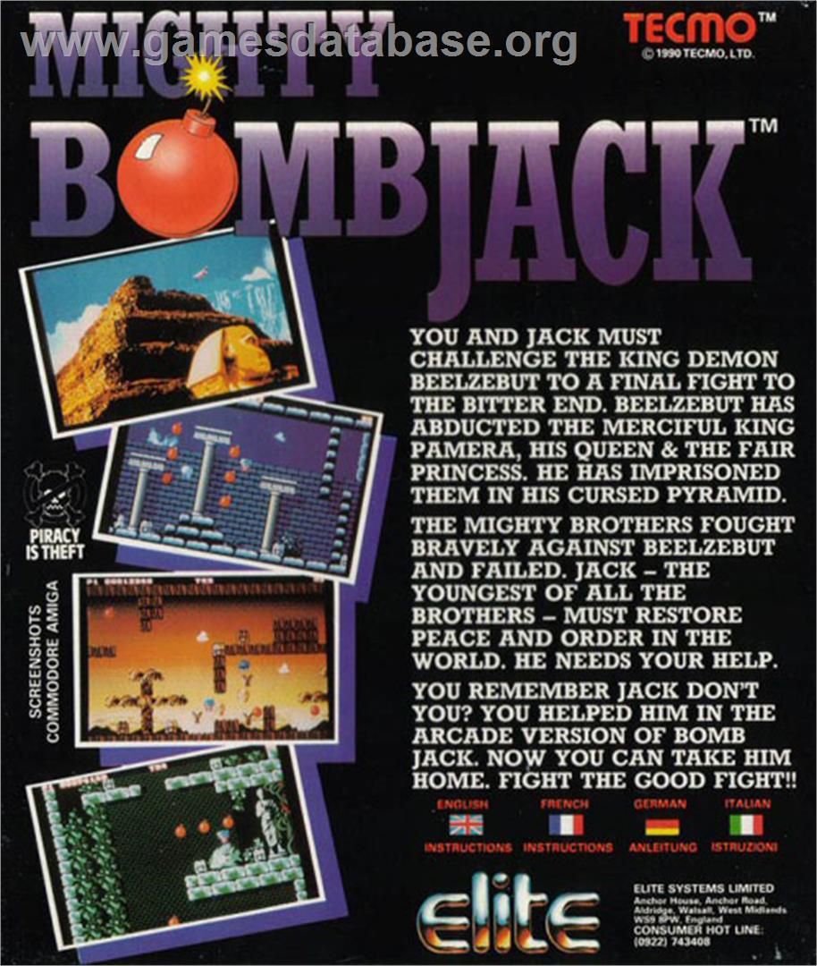 Mighty Bombjack - Atari ST - Artwork - Box Back