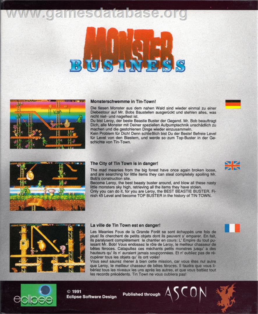 Monster Business - Atari ST - Artwork - Box Back