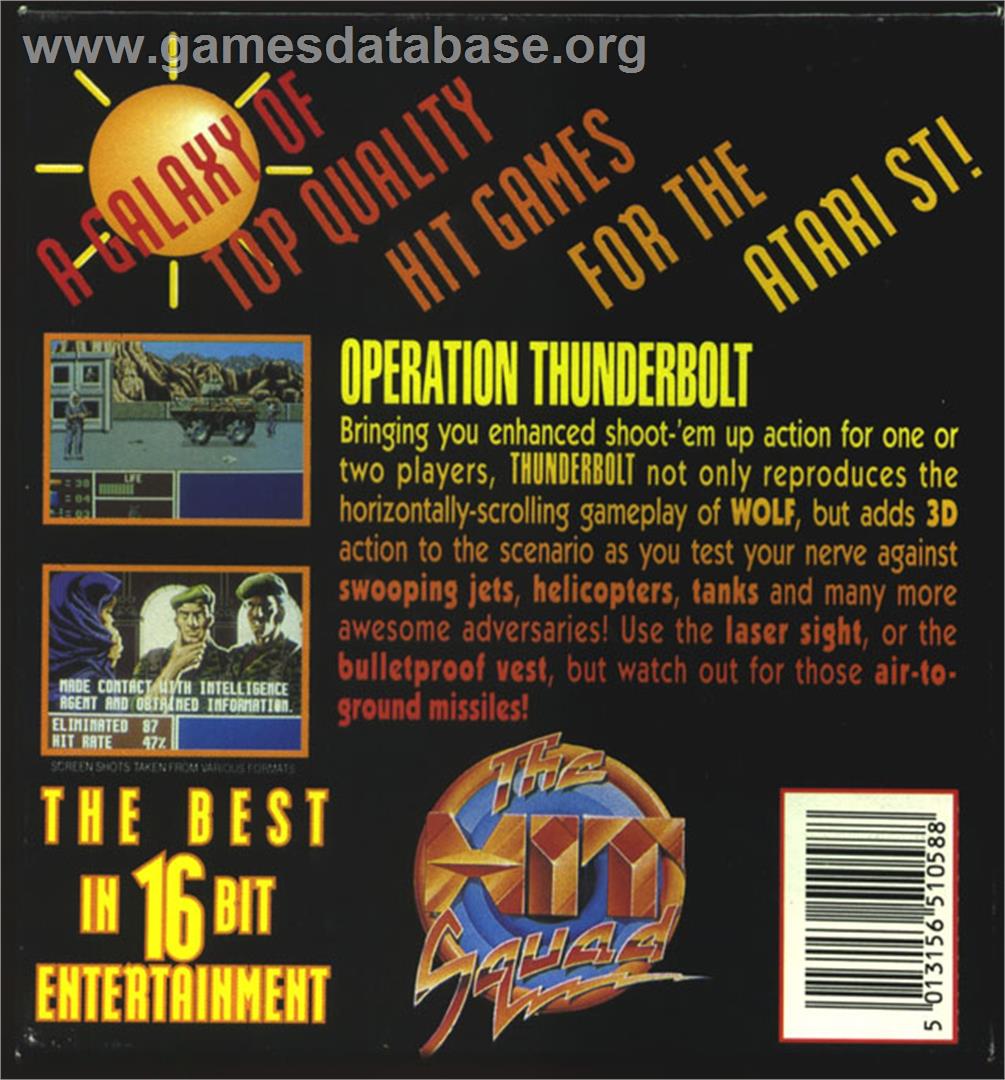 Operation Thunderbolt - Atari ST - Artwork - Box Back