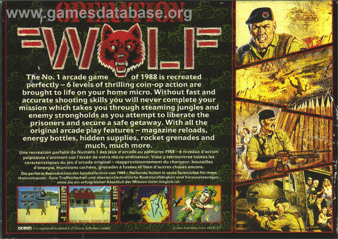 Operation Wolf - Atari ST - Artwork - Box Back