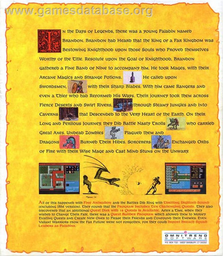 Paladin - Atari ST - Artwork - Box Back