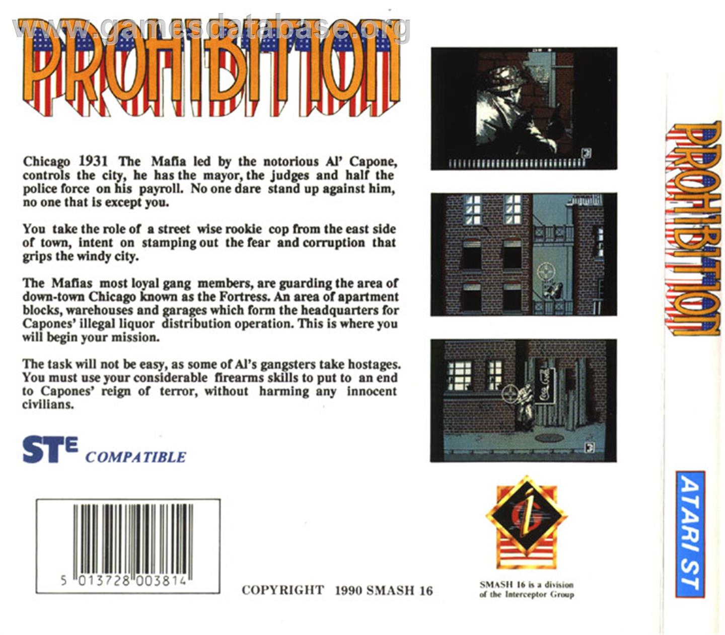 Prohibition - Atari ST - Artwork - Box Back