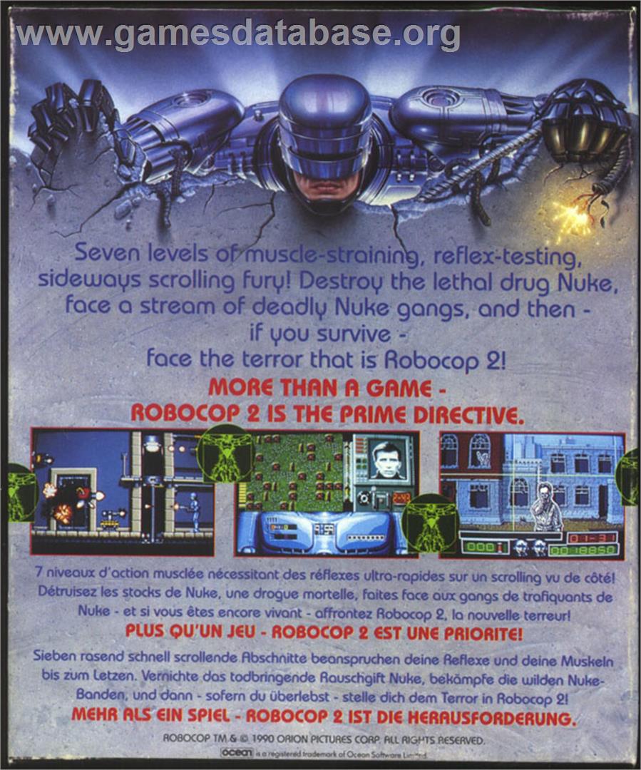 Robocop 2 - Atari ST - Artwork - Box Back