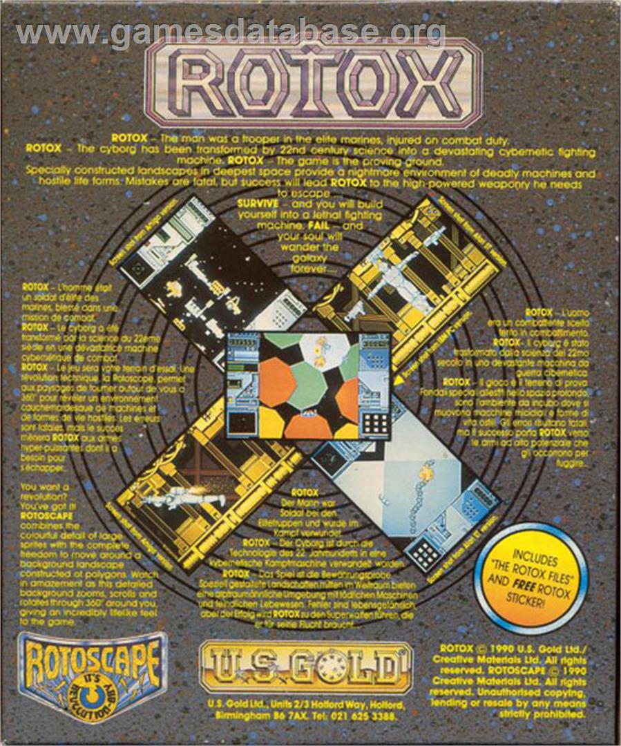 Rotox - Atari ST - Artwork - Box Back