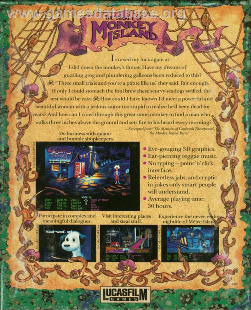 Secret of Monkey Island - Atari ST - Artwork - Box Back
