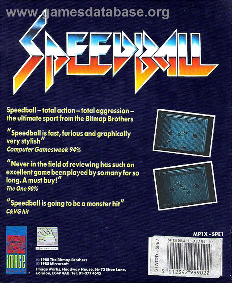 Speedball - Atari ST - Artwork - Box Back