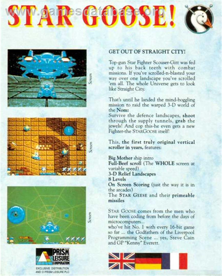 Star Goose - Atari ST - Artwork - Box Back