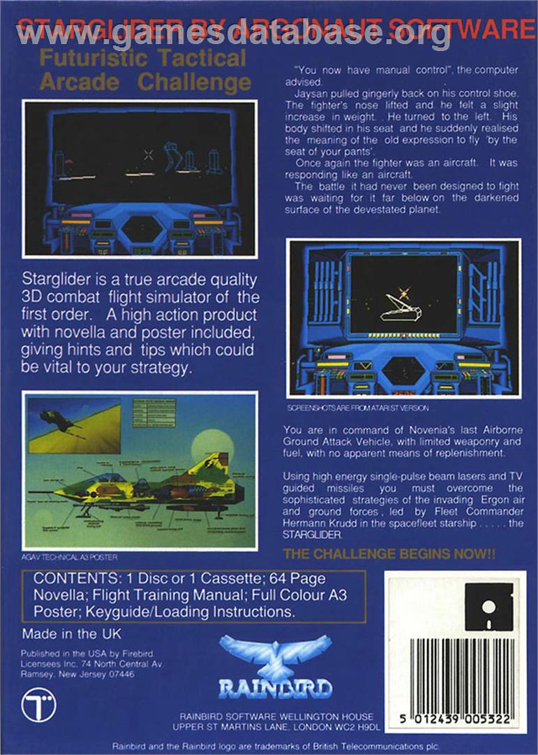 Starglider - Atari ST - Artwork - Box Back