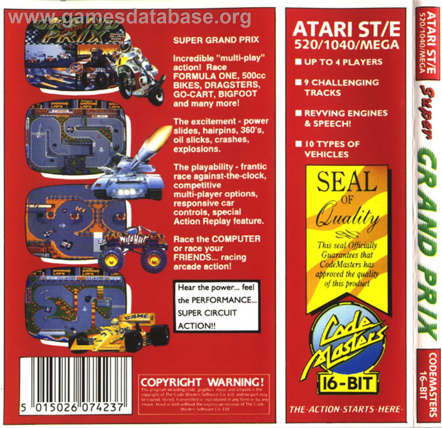Super Grand Prix - Atari ST - Artwork - Box Back